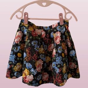 F21 Floral Alice in Wonderland Skater Skirt